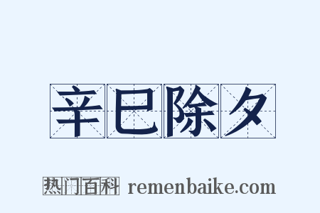 辛巳除夕是什么意思的图片
